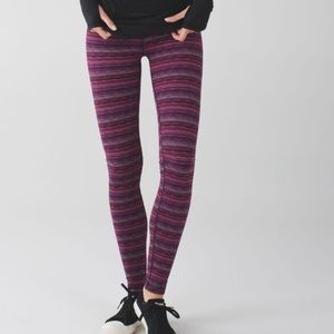 Lululemon Wunder Under Pant Leggings Space Dye Twist Regal Plum Stripe size 4
